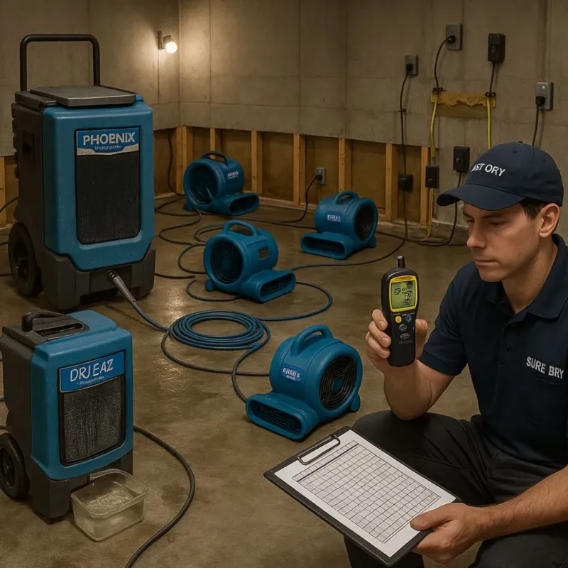 Structural Drying and Dehumidification process in Fincastle, TN